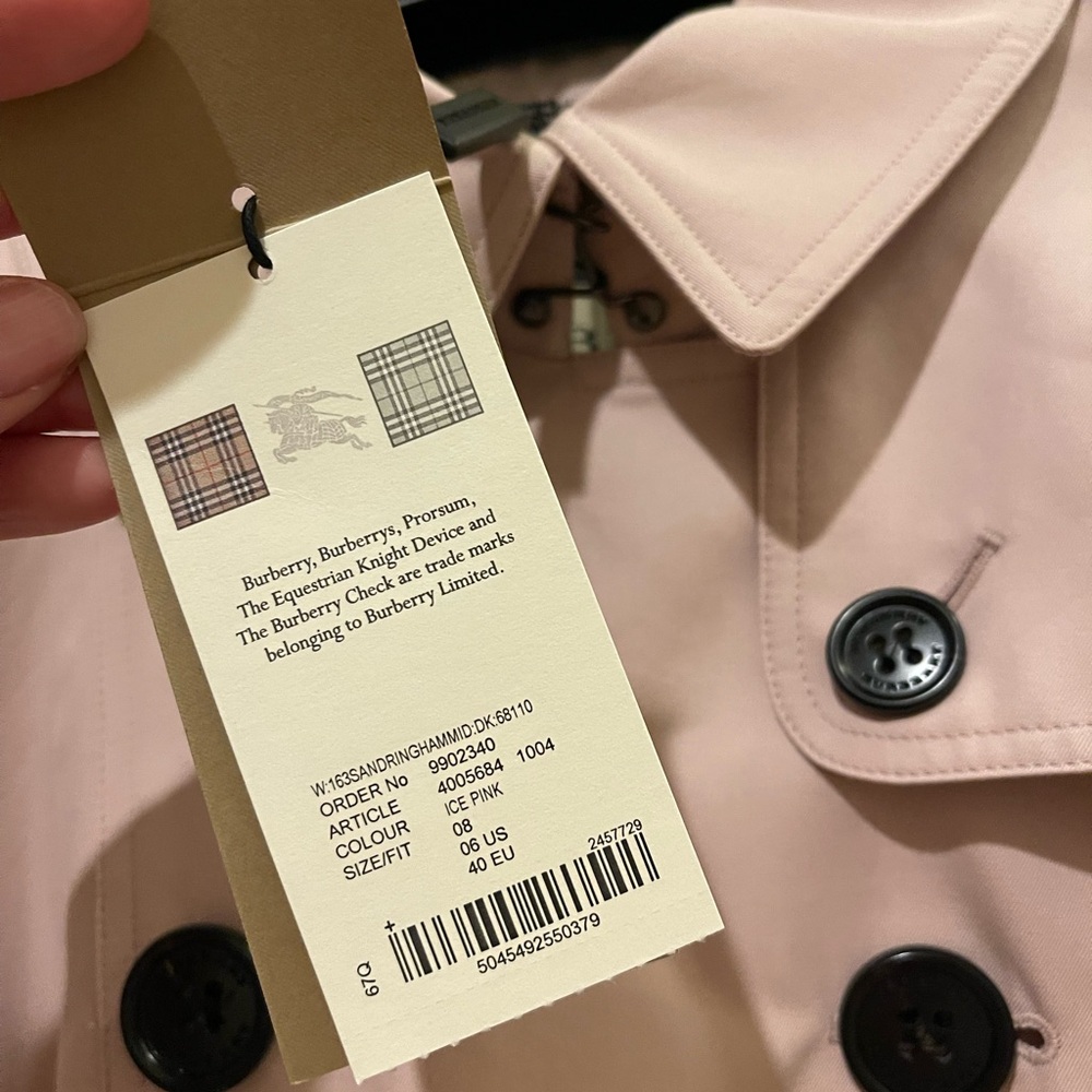 Burberry Sandringham Ice Pink Trench Coat New With Tags - Picture 4 of 10